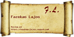 Fazekas Lajos névjegykártya